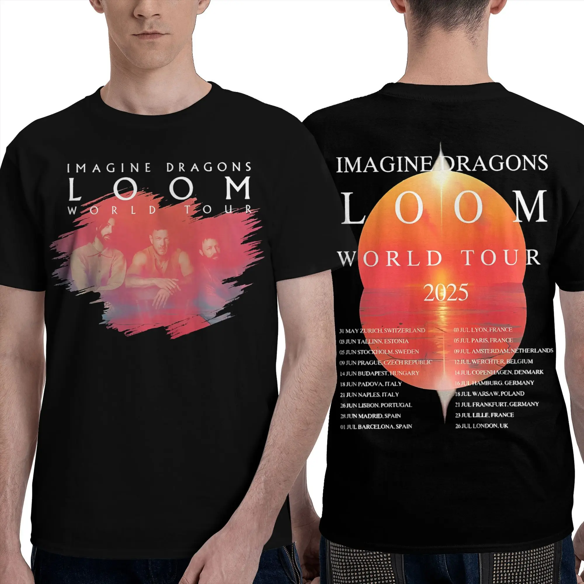 

Imagine Dragons 2025 Merchandise T-Shirts for Men Women Crazy Pure Cotton Summer Tees