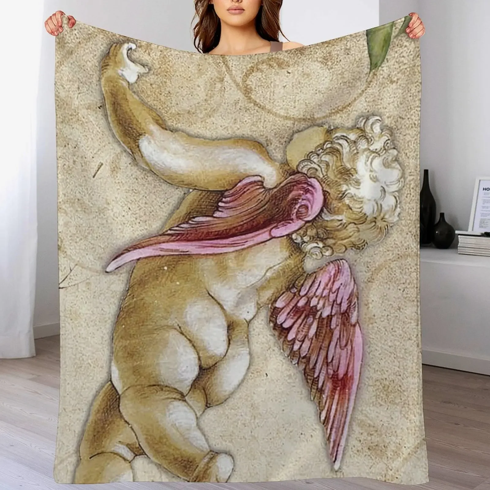 

vintage angel, victorian angel Throw Blanket warm for winter Flannels Picnic Summer Blankets