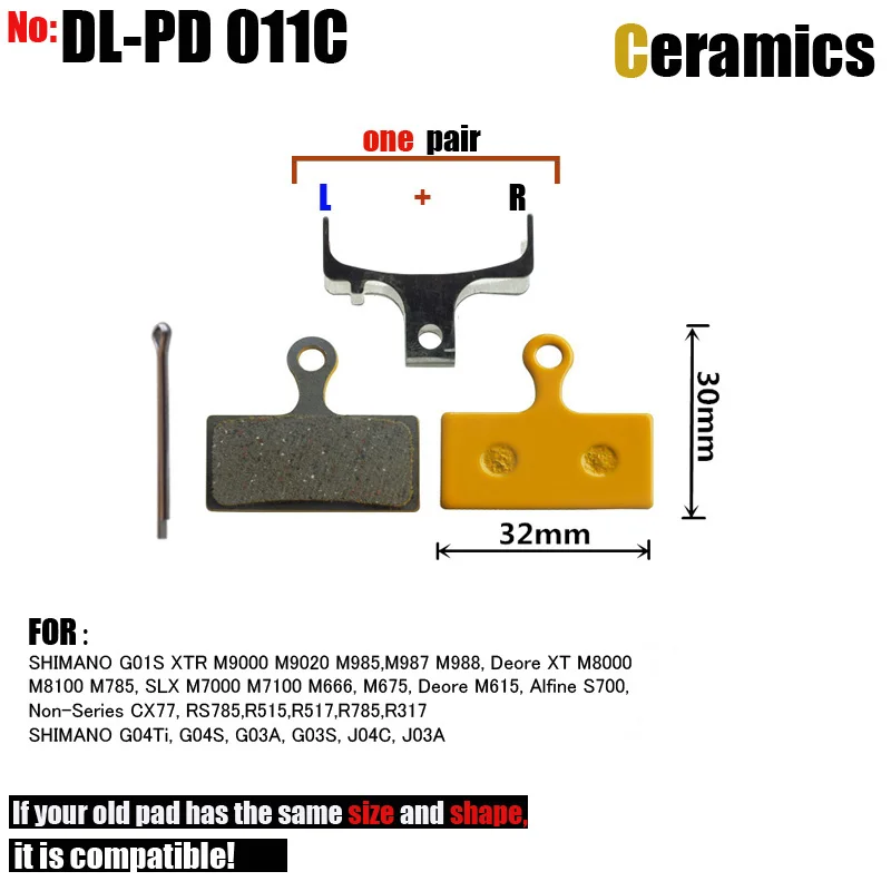 DELT 4 Pair Ceramics Bicycle Disc Brake Pad,FOR SHIMANO,G01S,XTR,M985,M9000,M9020,Deore,XT,M8000,M785,SLX,M666,M615,S700,M7100,