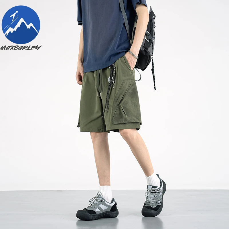 

Мужские шорты-карго Maxbarley, повседневные рабочие шорты с эластичной резинкой на талии и карманами, 2026, летние тонкие дышащие спортивные шорты для кемпинга, женские
