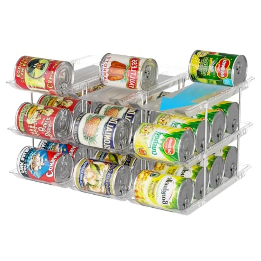 

Органайзер для консервов и продуктов в кладовой, прозрачный автоматический выдвижной органайзер для хранения банок в шкафу, держатели для кладовой R