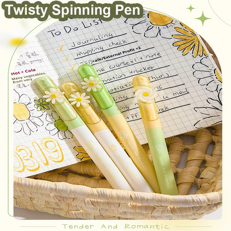 

Милая гелевая ручка с чернилами, поворотный механизм для облегчения тревоги, матовый корпус, 0,5 мм ST, наконечник, гладкие письменные принадлежности, креативная новинка для взрослых и детей, подарок