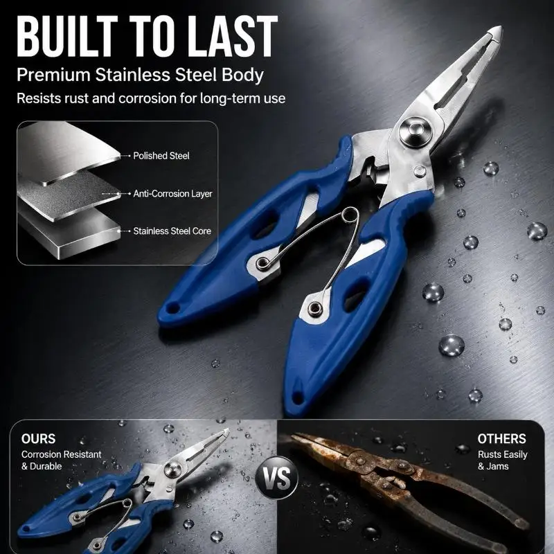 Mini Stainless Steel Fishing Pliers Lightweight Multifunctional Perfect For Outdoor Angling All Fishing Trips