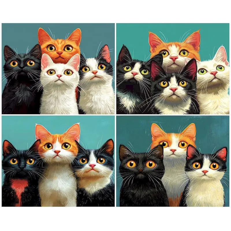 

GATYZTORY Diy Painting By Numbers Kit Cat Animals Acrylic Set Picture Drawing By Numbers For Adults Handicrafts Home Decor