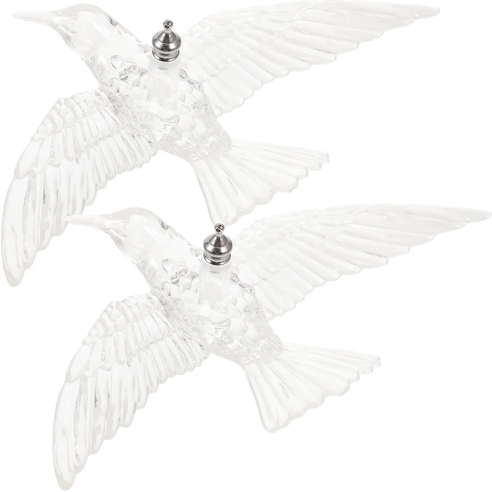 

2Pcs Hummingbird Ornament Hanging Ceiling Decor Transparent Crystal Acrylic Pendant for Home Bedroom Garden Party Flying Birds
