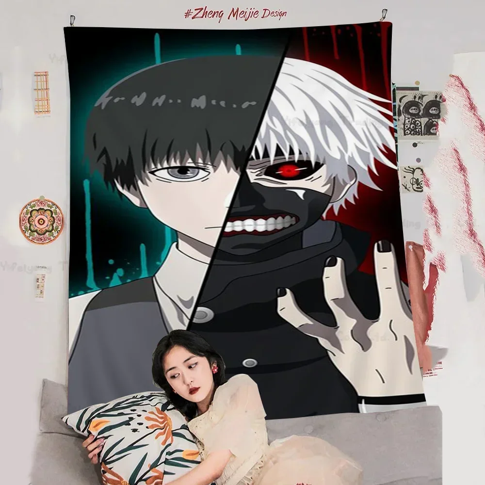 Tokyo Ghoul Trendy Anime Cartoon Tapestry Bohemian Wall Tapestries Mandala Wall Hanging Sheets