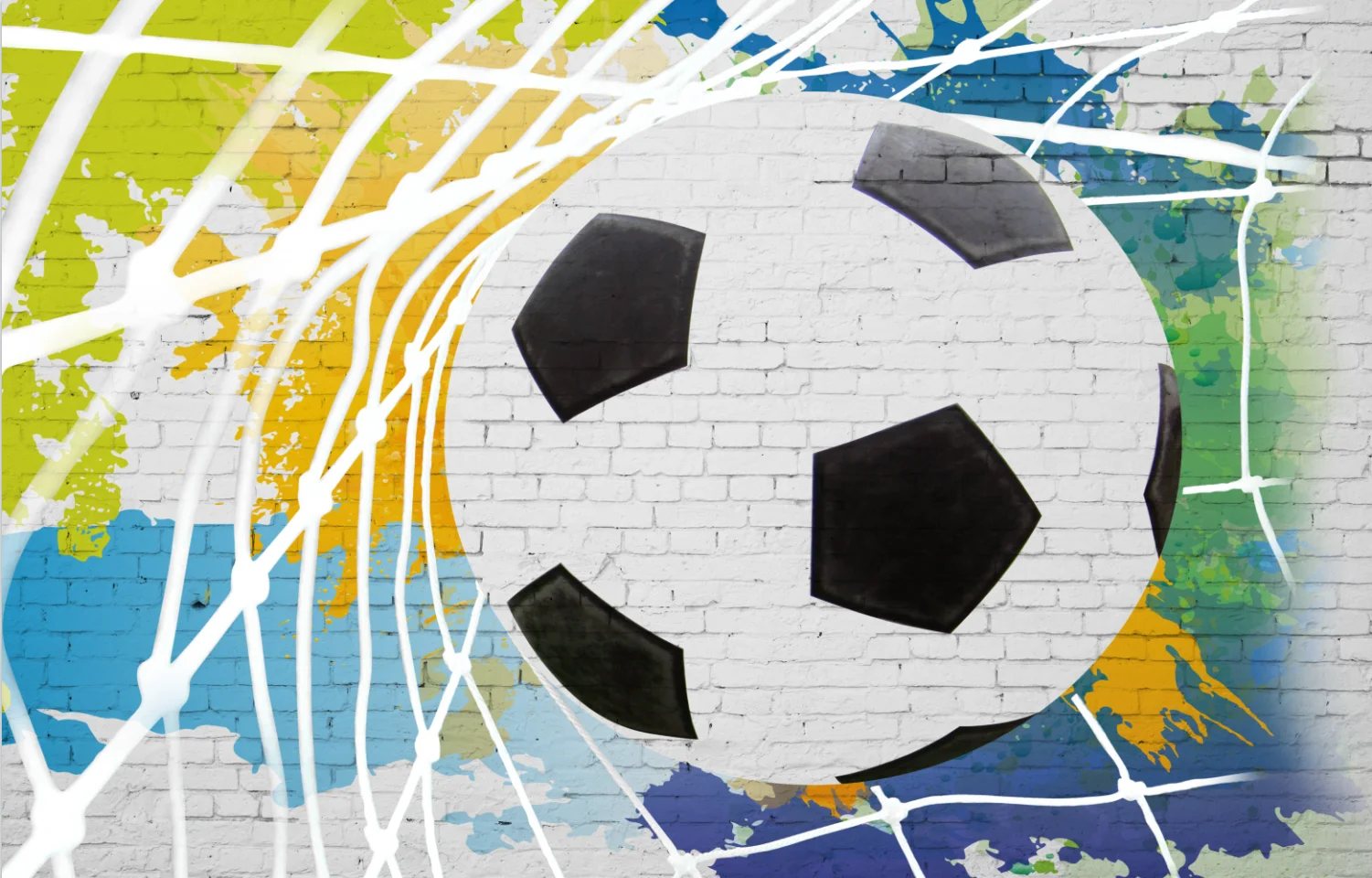 Custom size wallpaper football into the net background mural flame football decorative painting living room bedroom 3d wallpaper