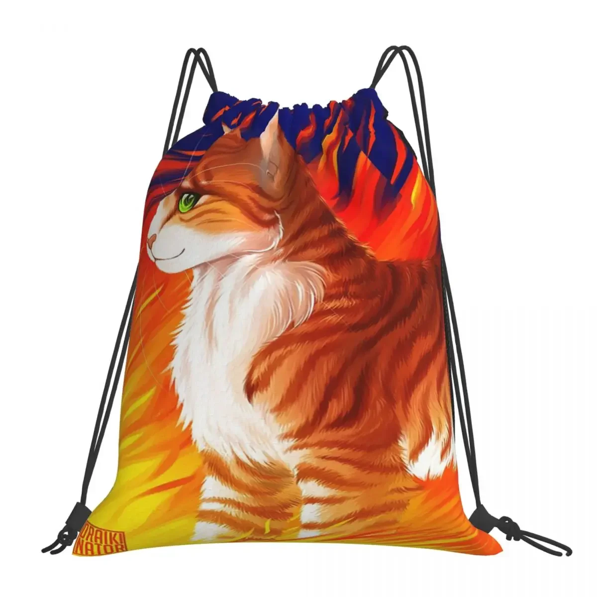 

Firestar Print Backpacks Fashion Portable Drawstring Bags Drawstring Bundle Pocket Sports Bag BookBag For Travel Students