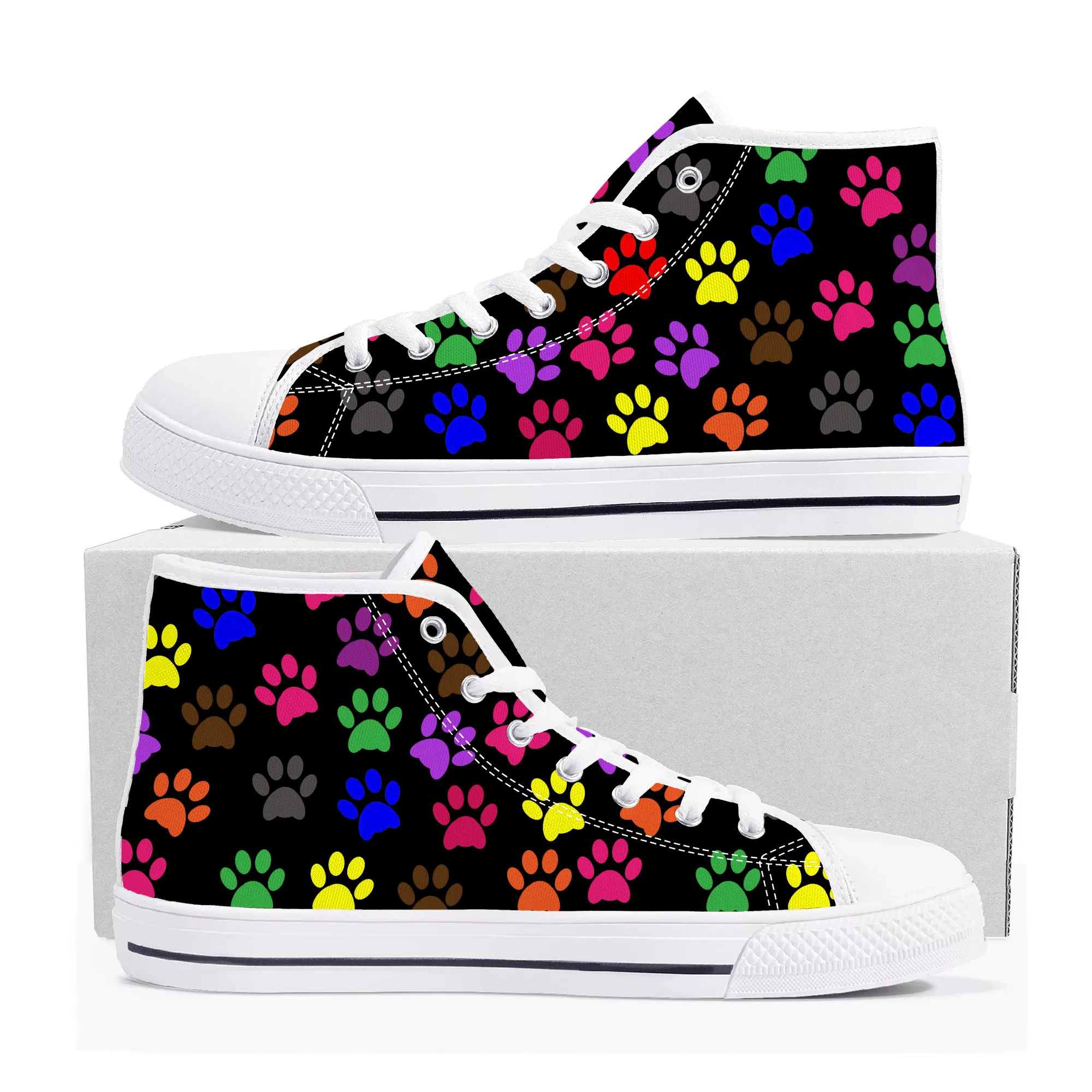 Animal Paw Print petpaw pet dog cat High Top Sneakers Mens Womens Teenager Canvas High Quality Sneaker Casual Custom Made Shoes