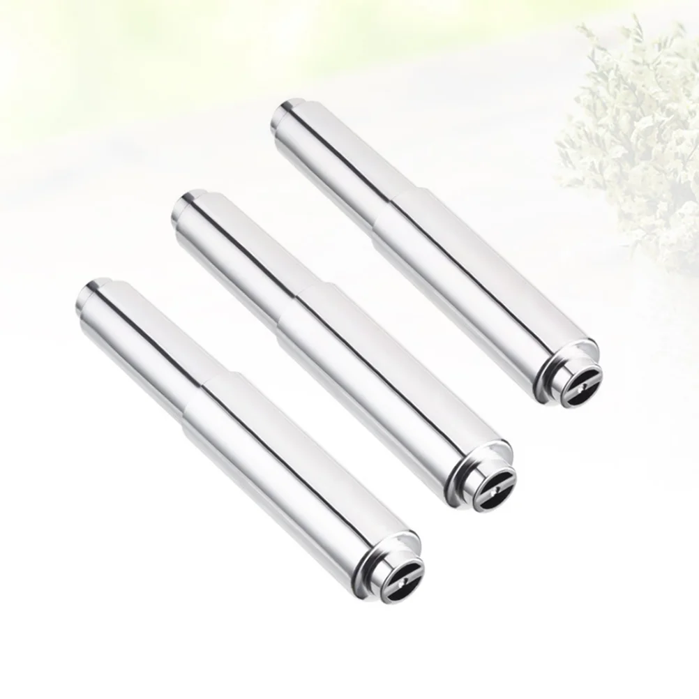 3 Pcs Toilet Paper Holder Wall Mount Towel Racks Tissue Roller Telescopic Silver