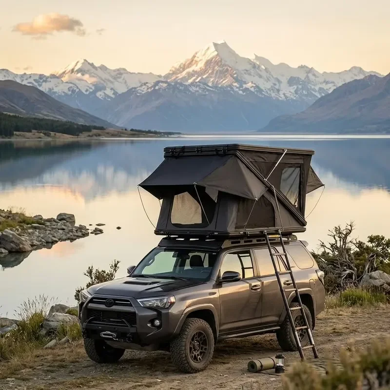 Fully Automatic Quick-deployment Waterproof Sun-proof Four-season Double-layer Z-shaped Aluminum Alloy Triangular Rooftop