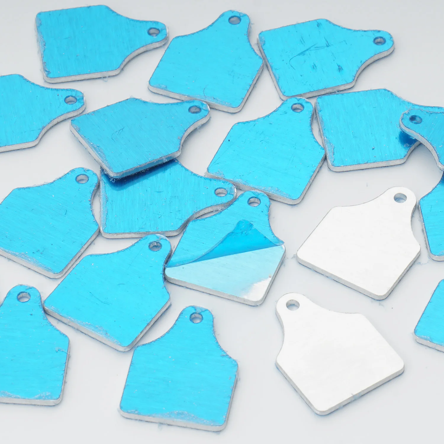 20 szt. Mini Tag dla bydła półprodukty do tłoczenia-1/2 "x 5/8" na ucho 18mm aluminiowa srebrna krowa, aluminiowa biżuteria — zdjęcie 3