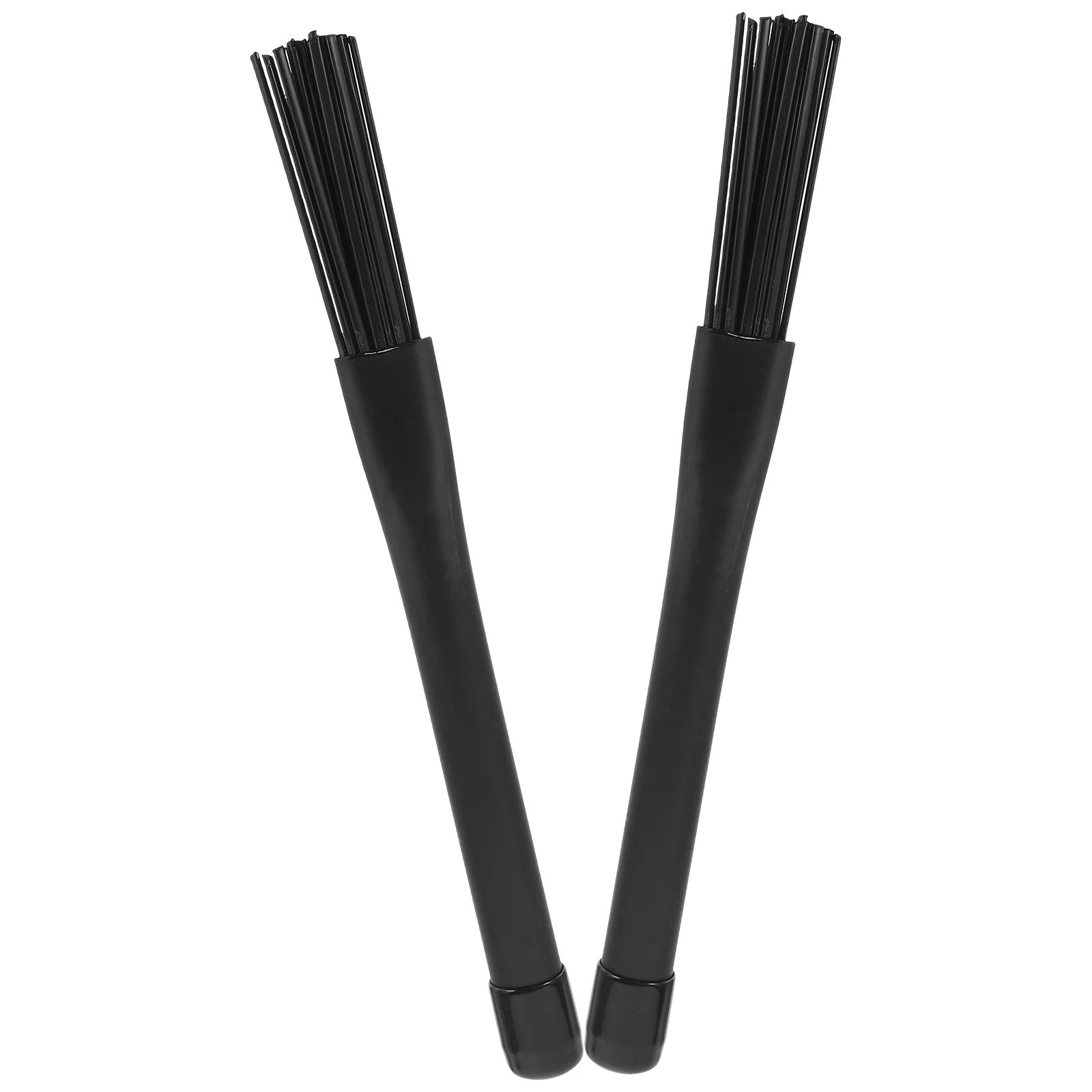 

1 Pair Black Nylon Drum Brushes Retractable Anti-Slip Handle Adjustable for Jazz Snare Percussion Accessories Beginner Bands