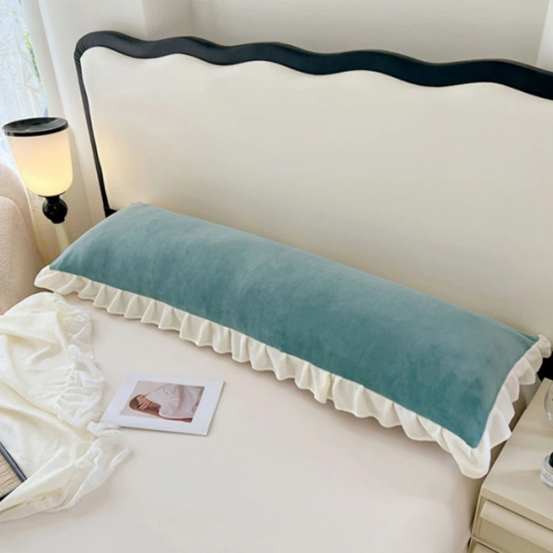 

Thick Soft Velvet Couple Lover Long Pillowcase Comfortable Lace Pillowcase 120/150/180cm Bedroom Hugging Body Pillow Cover