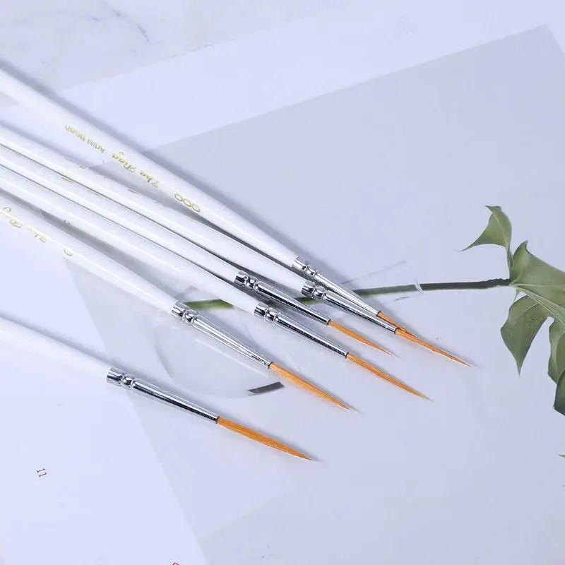 

M2EC 6PCS Круглая кисточка линия ручка художник нейлоновый набор для волос набор рисования рисовать ремесло