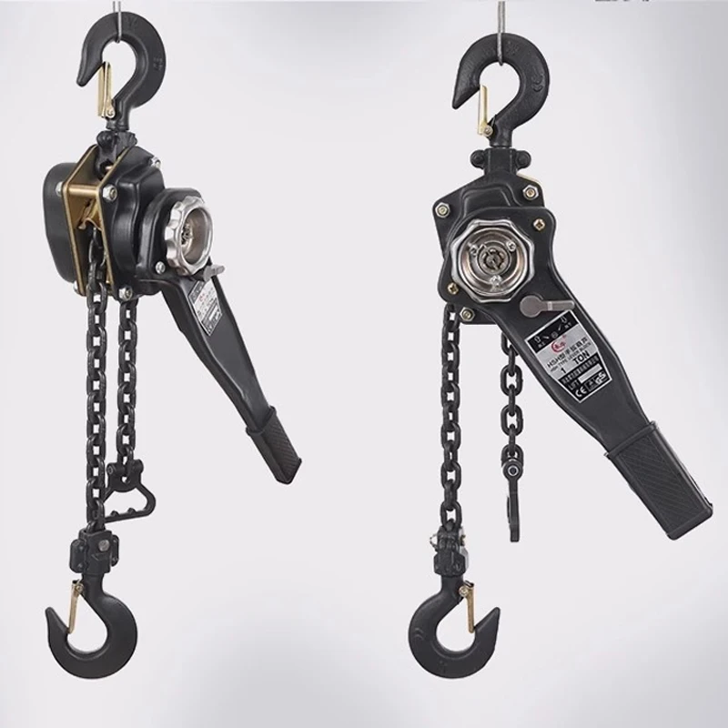 0.75T1/2/3T Traction Hoist Portable Hand Wrench Manganese Steel Hook Hand Chain Hoist Crane Wire Tensioner Manual