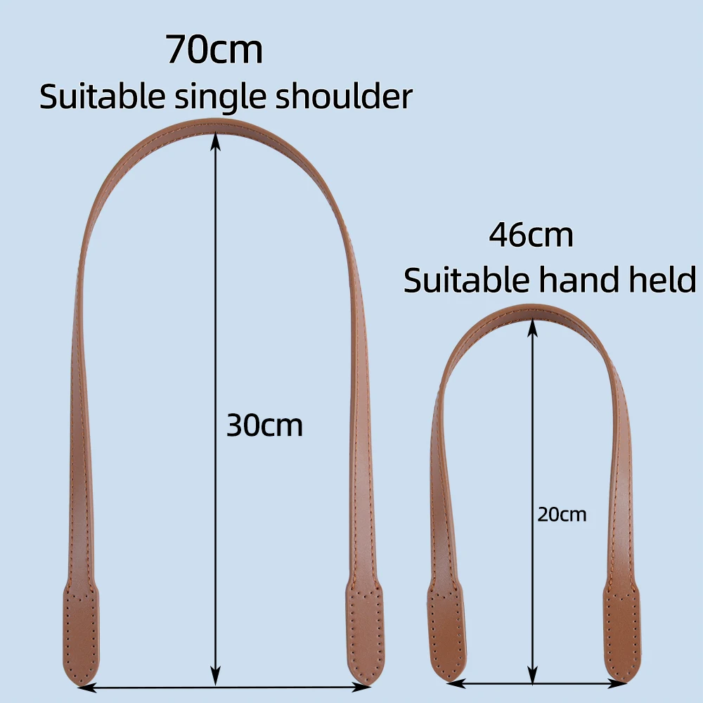 1 Pair of Microfiber Synthetic Leather Bag Straps Hand-stitched Handles Carried By Hand or Underarm Bag Accessory