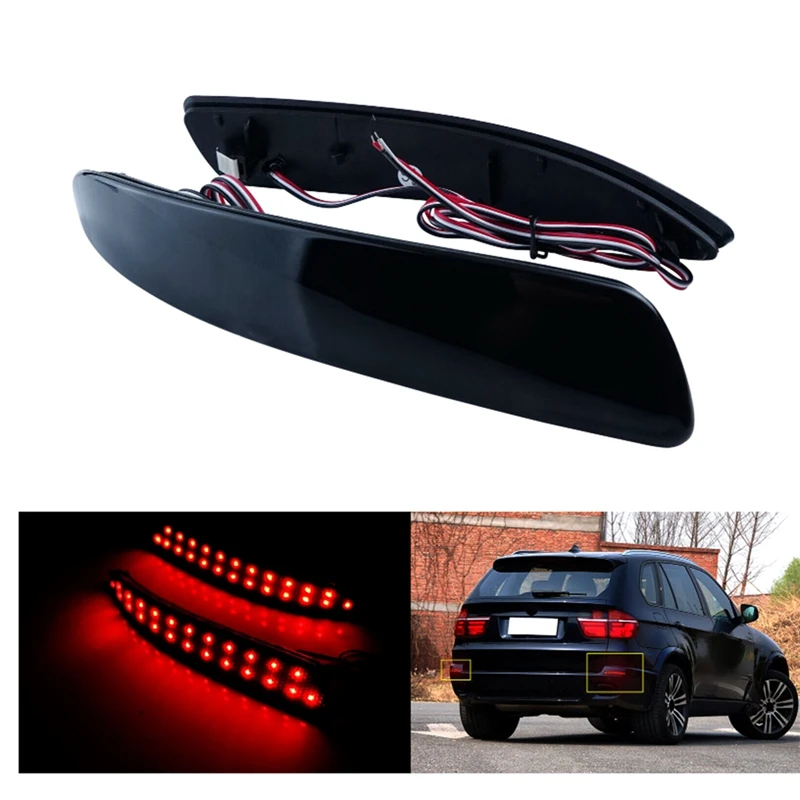 63217158949 LED Brake Light Bumper Light Rear Bumper Marker Light Replacement Parts Accessories For BMW X5 E70 2007-2013 Black