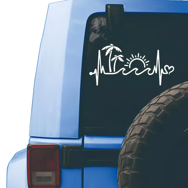 

Креативные и забавные наклейки с изображением пальм, волн, солнечного пляжа и комиксов для любителей мультфильмов, высокого качества, для автомобилей, грузовиков, мотоциклов.