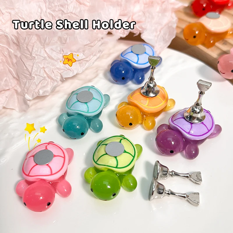 Magnetic Holder Tips For Nails Small Turtle Design Nails Accessories Tools Display Practice Training Nail Display Stand