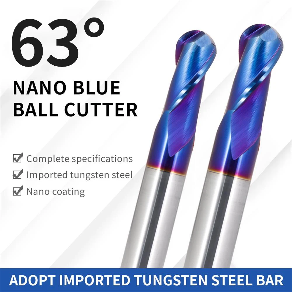 Augusttools HRC63 Шариковая концевая фреза из карбида, 2 фрезы для металла, вольфрамово-кобальтового сплава, фрезы R0,5 R1 R2 R3 R4