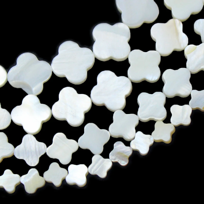 Natural Shell Beads White Mother Of Pearl Shell Clover Shape Beads 6 8 10 12 14mm Beads For Diy Bracelet Necklace Jewelry Making