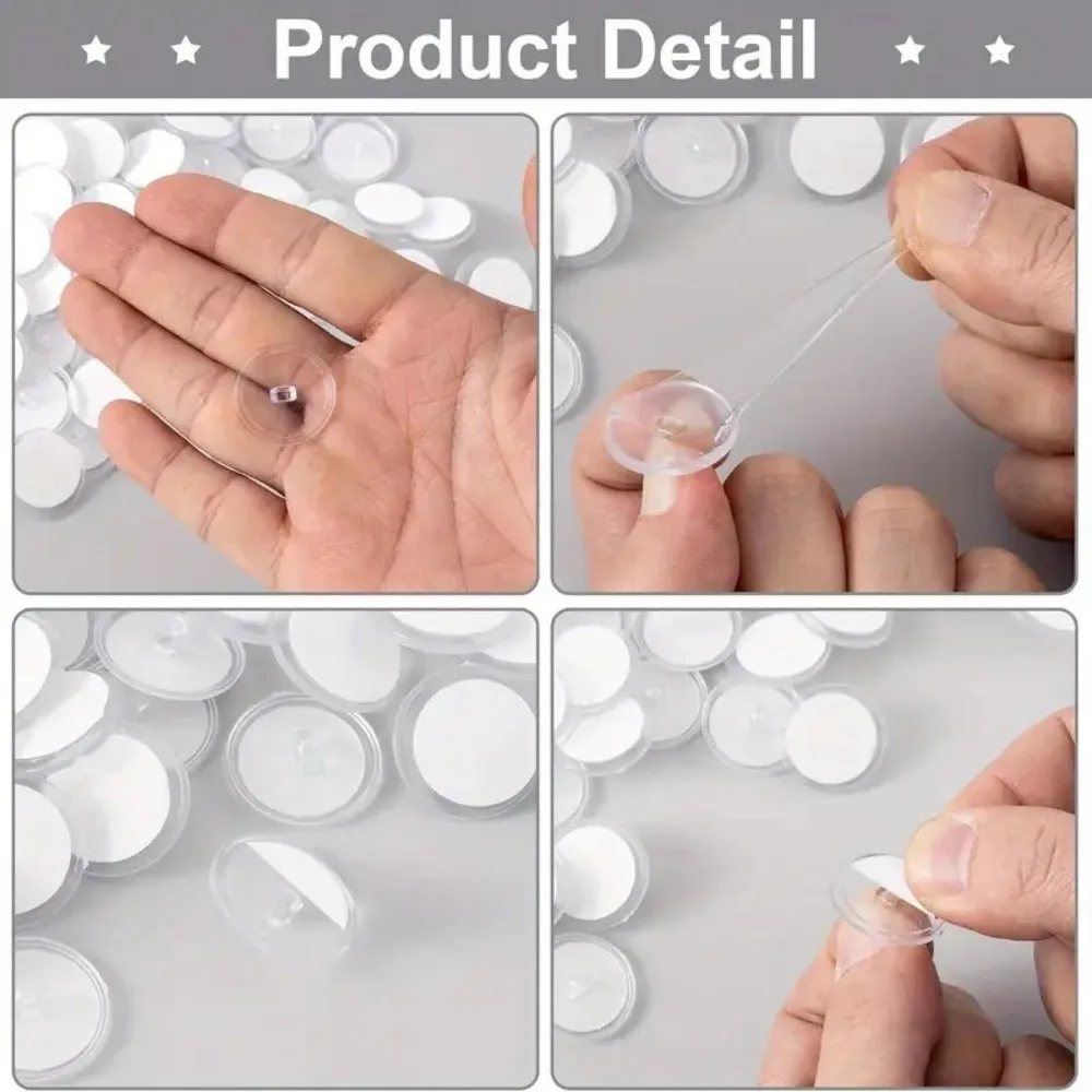100Pcs 22mm/30mm Transparent Ceiling Hooks Mark-Free Christmas Hanging Ornaments Utility Hooks Easy To Install No Drill