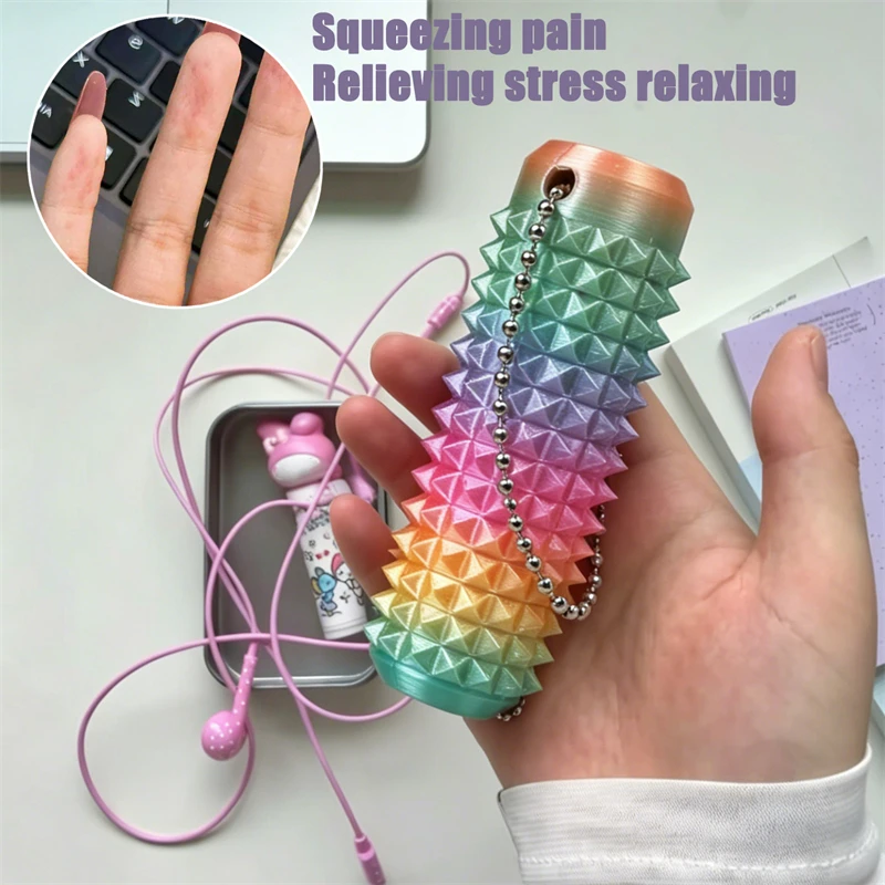 3D Printed Stress Relief Finger Massager Spiky Mini Grip Toy Stick Pain Tactile Stim Grounding Tool Sensory Toy Portable Gift