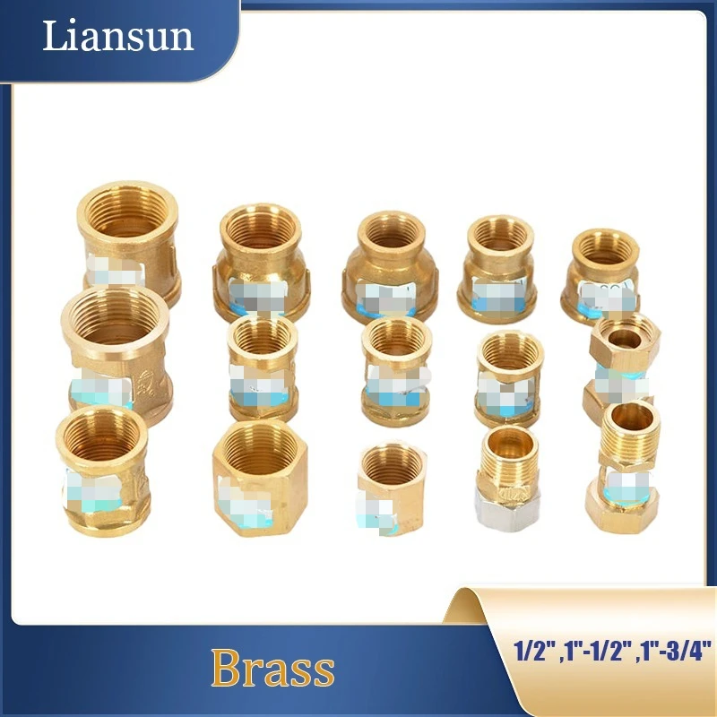 1" to 3/4" (1" to 6-Point) Copper Direct Pipe Joint - 4-Point Double Female Thread, Water Heater Plumbing Fittings