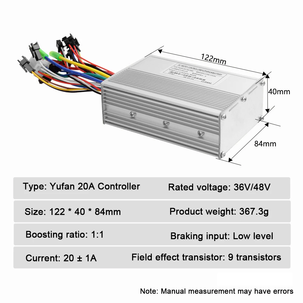 36V 48V Controller e-Bike 9-Tube Three Mode 20A Sine Wave Yufan Controller Mountainous bike Refitted Electric Scooter Accessorie