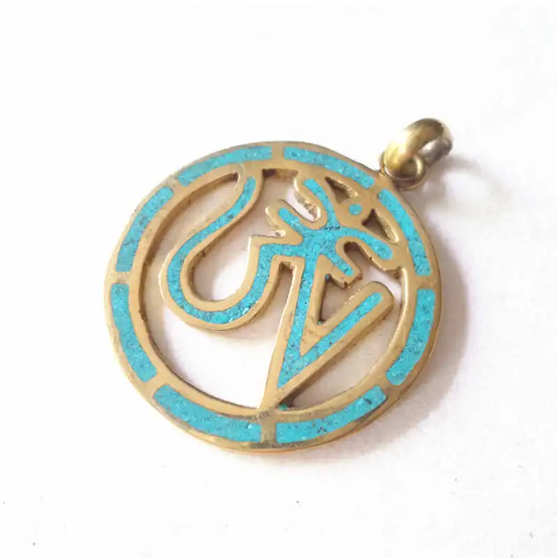 TBP268 Tibetan Metal Brass OM Amulet Pendant for Man image 3
