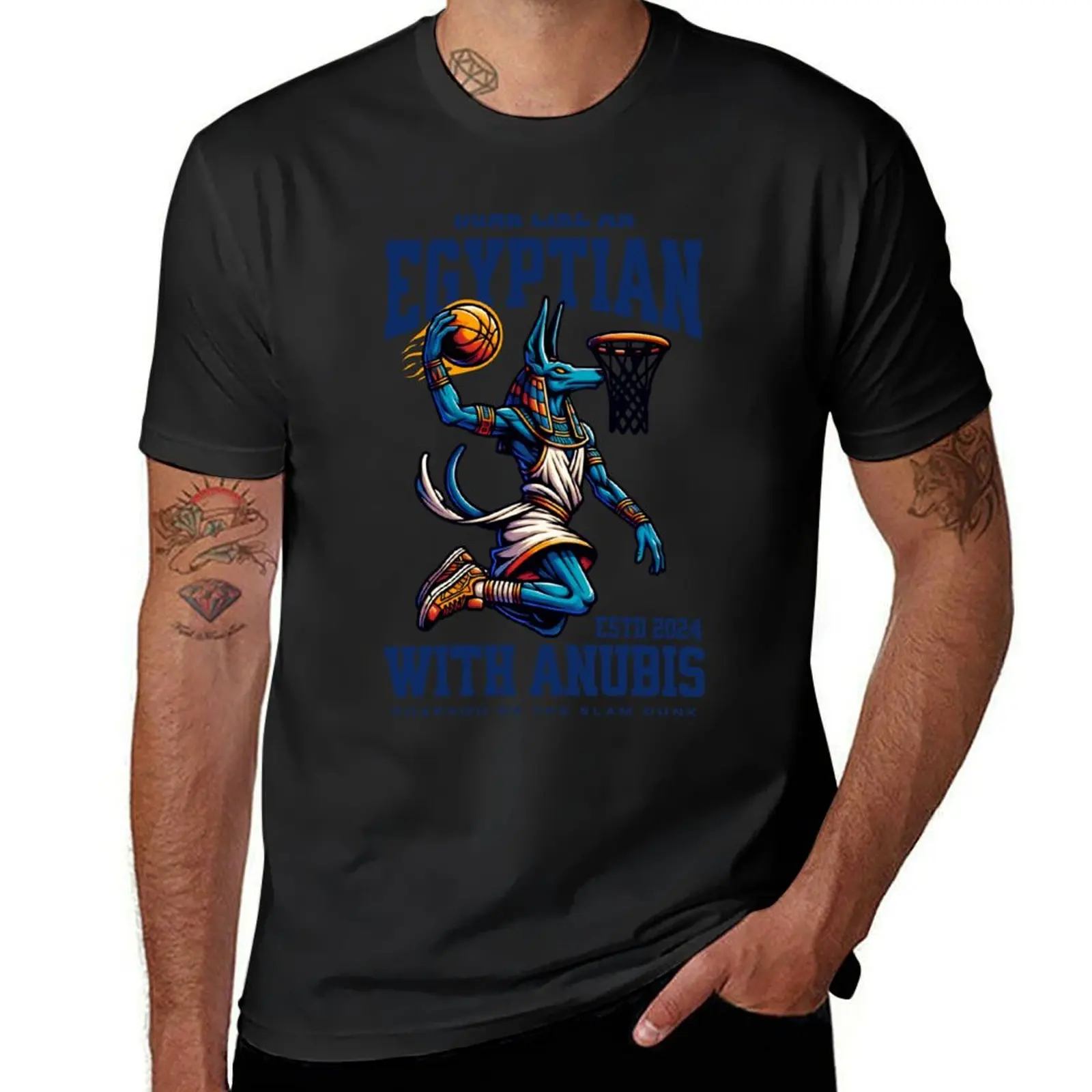 Dunk Like an Egyptian with Anubis, anubis T-Shirt customs design your own Blouse Short sleeve tee funnys black t-shirts for men