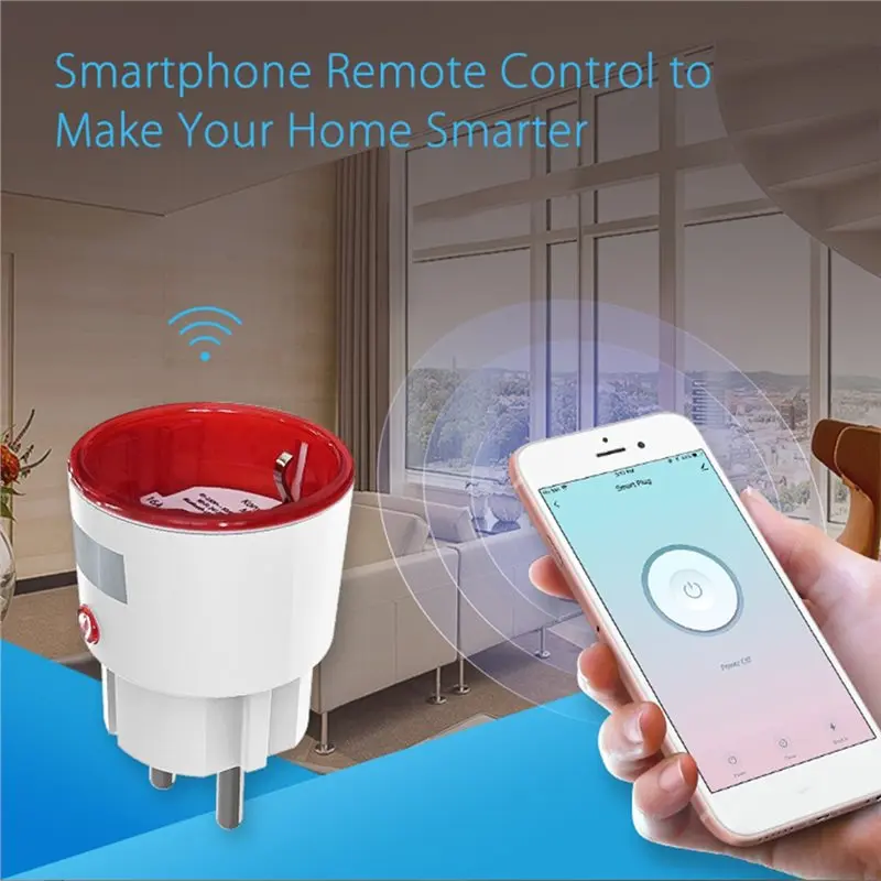A24F-Tuya Wifi Smart EU Plug 16A With Power Monitor Function Wireless App Voice Remote For Alexa Google Home