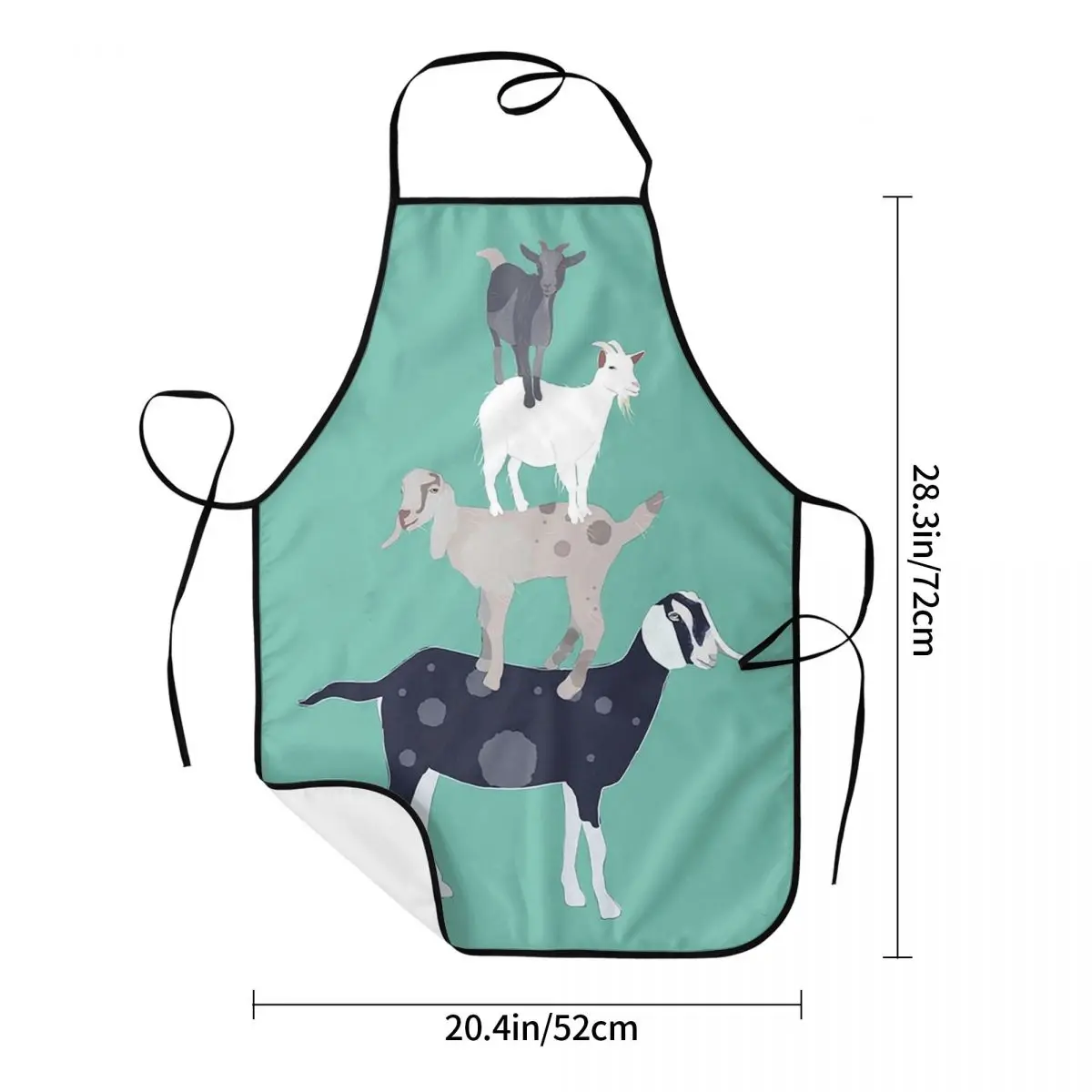 Goat Stack Apron Chef Cooking Cuisine Tablier Sleeveless Bib Kitchen Cleaning Pinafore for Women Men Gardening