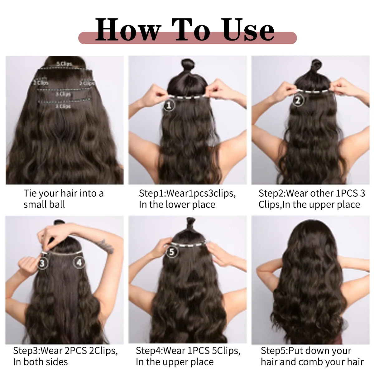 12A كليب في الشعر البشري 7 قطعة/المجموعة 100% ريمي الشعر البشري موجة المياه 120 جرام مجعد كليب في كامل الرأس للنساء 14-24 بوصة #5