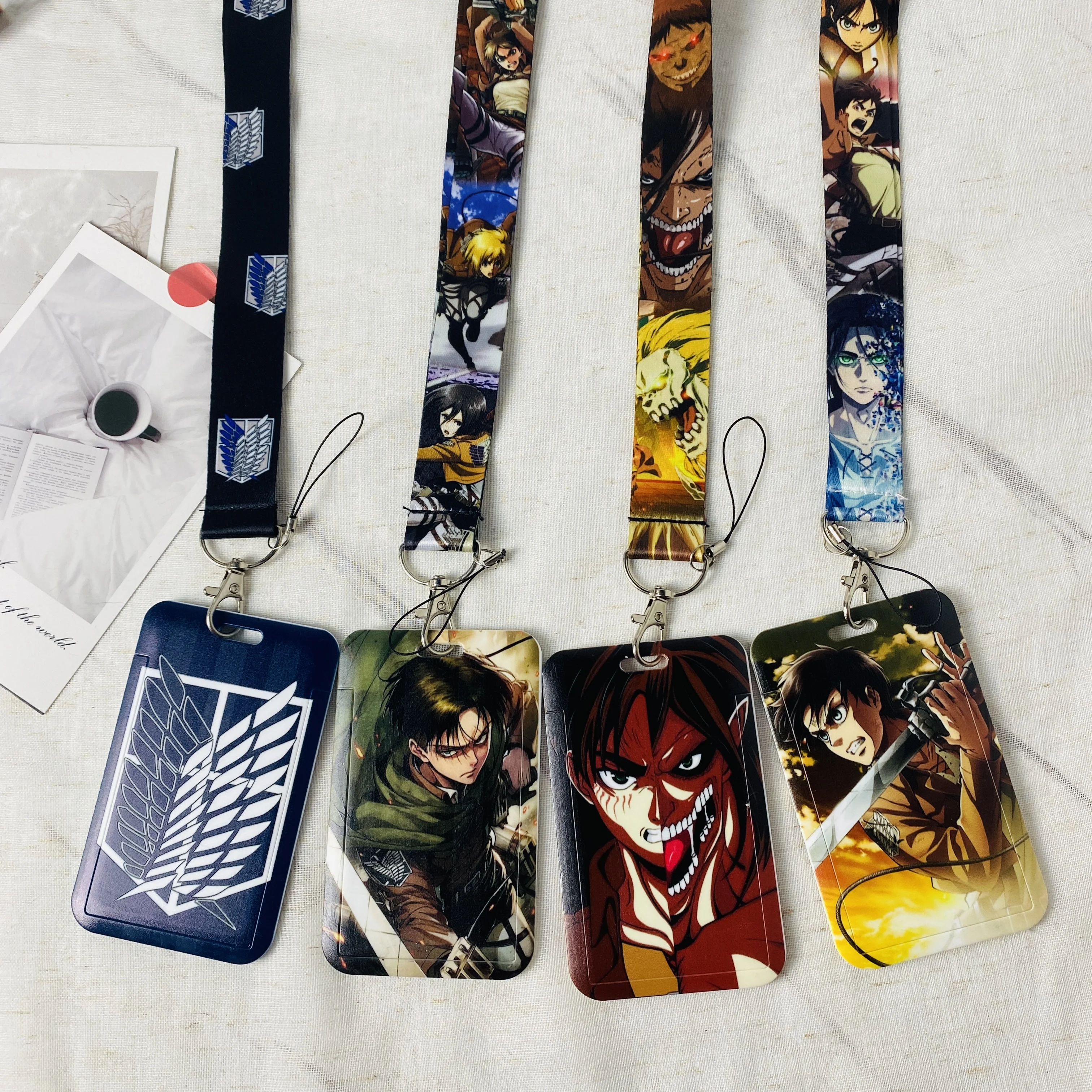 

Anime Manga Lanyard Badge Holder ID Card Lanyards Cell Phone Rope Key Lanyard Neck Straps Keychain Key Ring Student Plastic Case