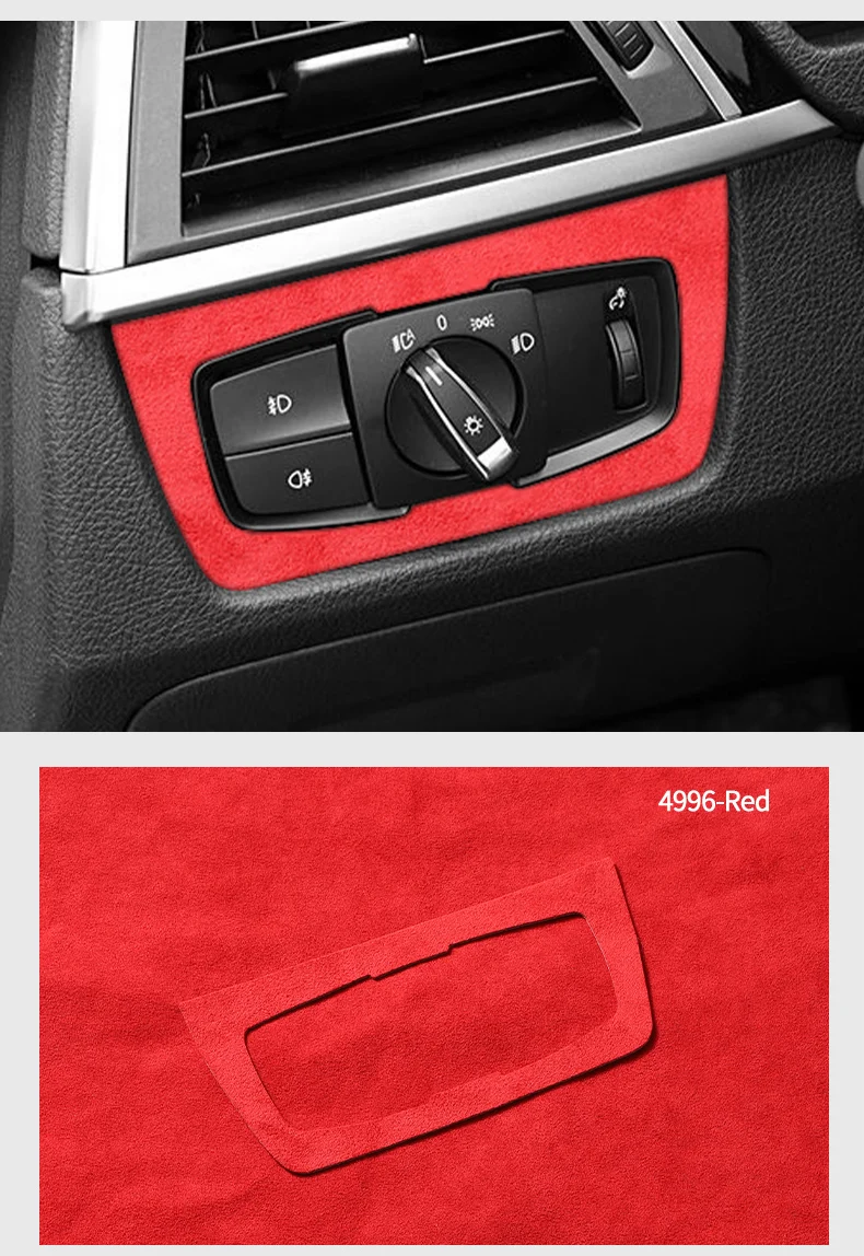 Für BMW F30 F32 F34 Hergestellt aus Alcantara Scheinwerfer Bedienfeld Trim Rahmen Aufkleber Anti Scratch Auto Innen Tuning Zubehör – Detail 12