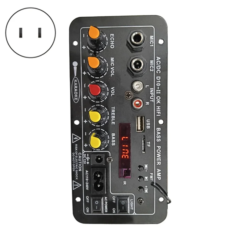 B04C-US Plug DC10-II 12V Home Karaoke Outdoor Car Audio Subwoofer Amplifier Board Bluetooth With Display Amplifier Board view 5