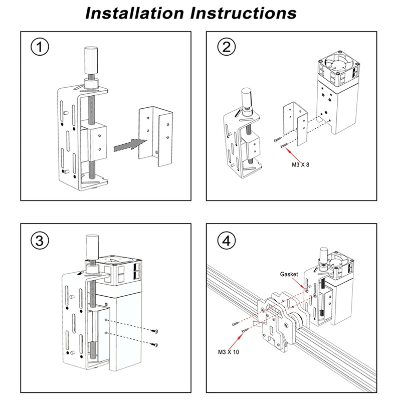 Módulo de ajuste de enfoque, placa deslizante, soporte ajustable de aluminio, marco de montaje para máquina de grabado CNC