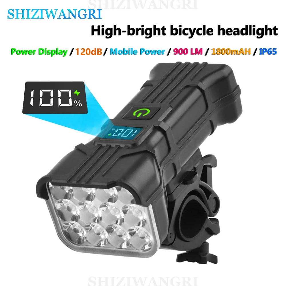

SHIZWANGRI Bicycle Light Front And Rear 12LED Bicycle Light With Horn MTB Bicycle Headlights Cycling Flashlight Bike Accessory