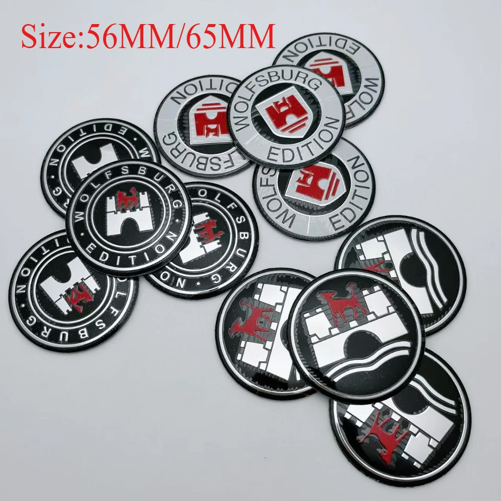 

4pcs 56mm 65mm Wolfsburg Logo Emblem Car Stickers Accessories fit Car Wheel Center Caps Wheel Rim Hub Hubcap Cover Badge Replace