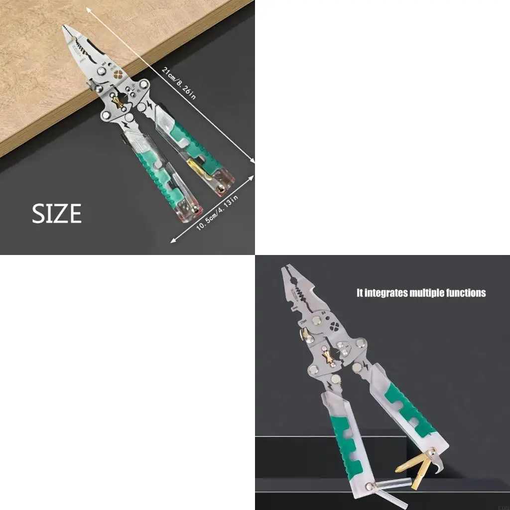 

Foldable Crimper Cable Cutter Adjustable Automatic Wire Stripper Multifunctional Stripping Crimping Plier Terminal Tool KXRE