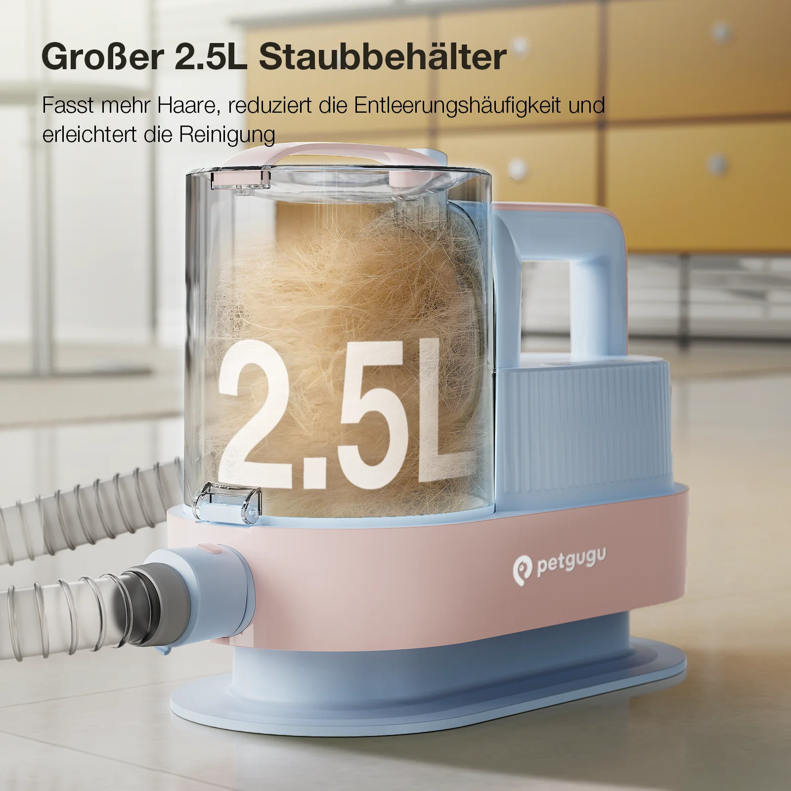 PETGUGU M1 Pro Aspiradora de Peluquería para Perros 7 en 1 Aspiradora de Pelo de Mascotas con Secador 11000Pa 2,5L Silenciosa Kit de Aseo