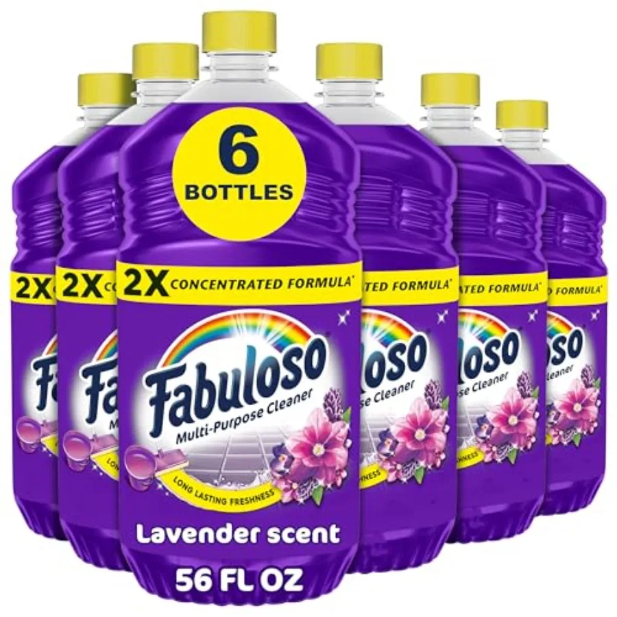 

2X Multi-Purpose Cleaner, No Rinse Floor Cleaner, Long-Lasting Freshness, Lavender Scent, 56 fl oz