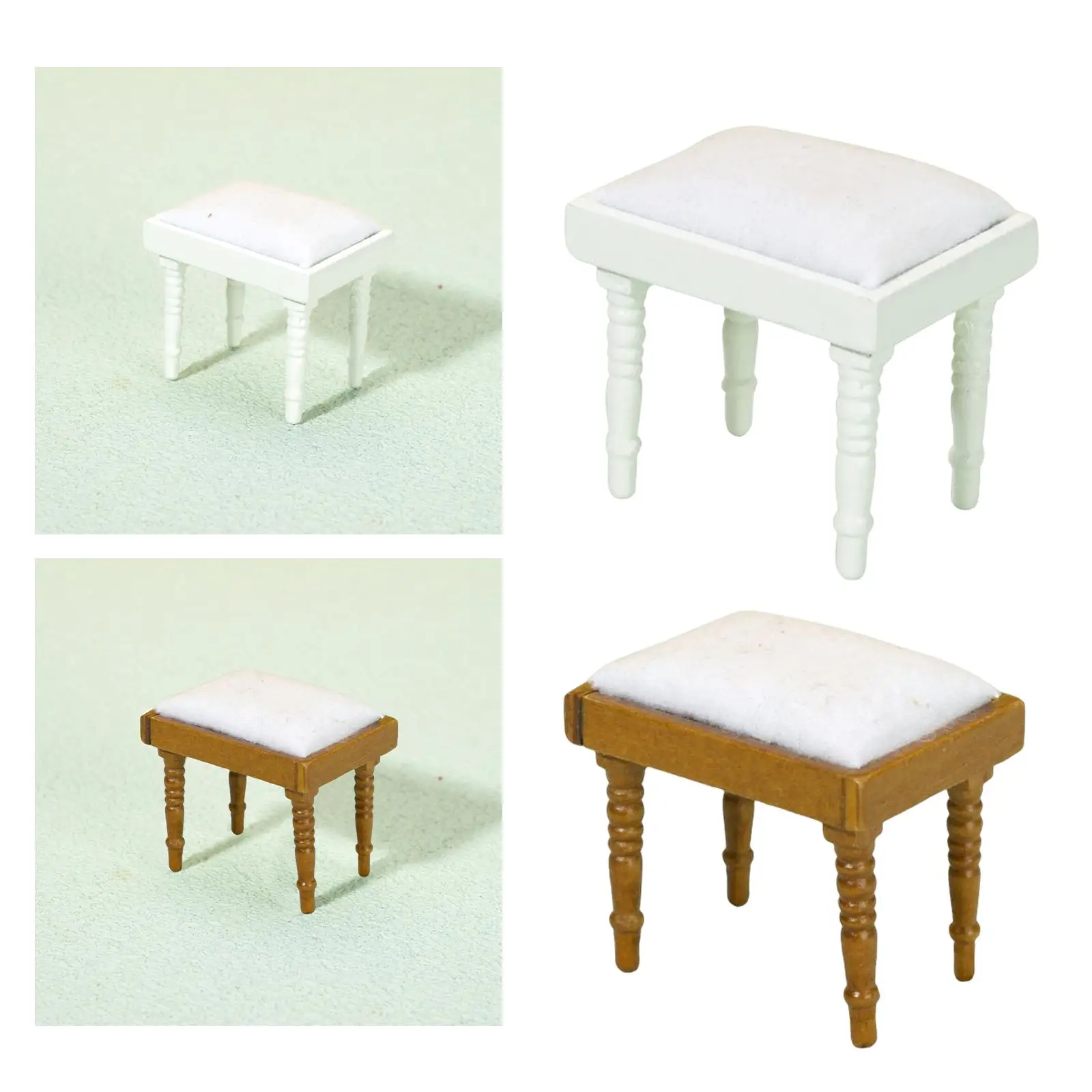 Doll House Chair Miniature Furniture 1:12 Scale for Reception Room Bedroom