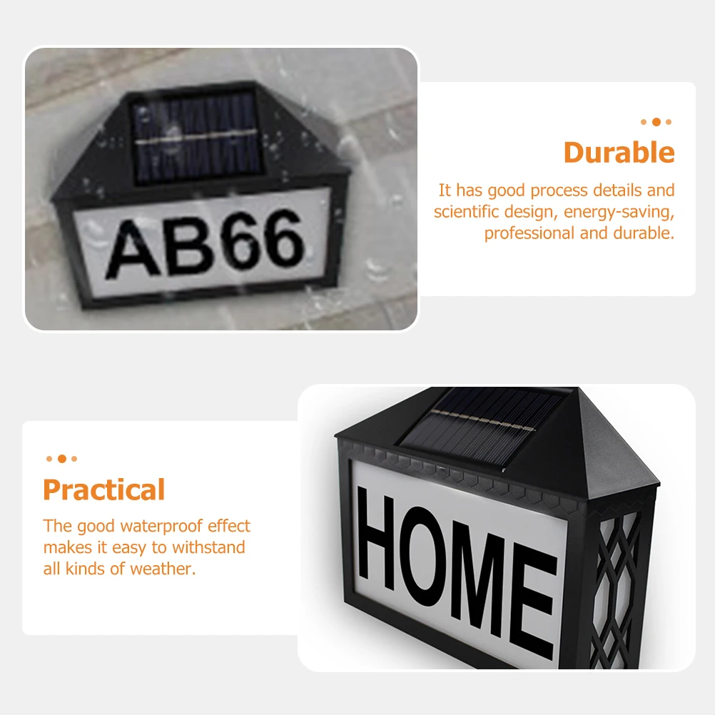 

Solar Number Light ABS PC Bright LED Outdoor Waterproof Remote Control Doorplate Sign Address Numeric Plaque Lamp