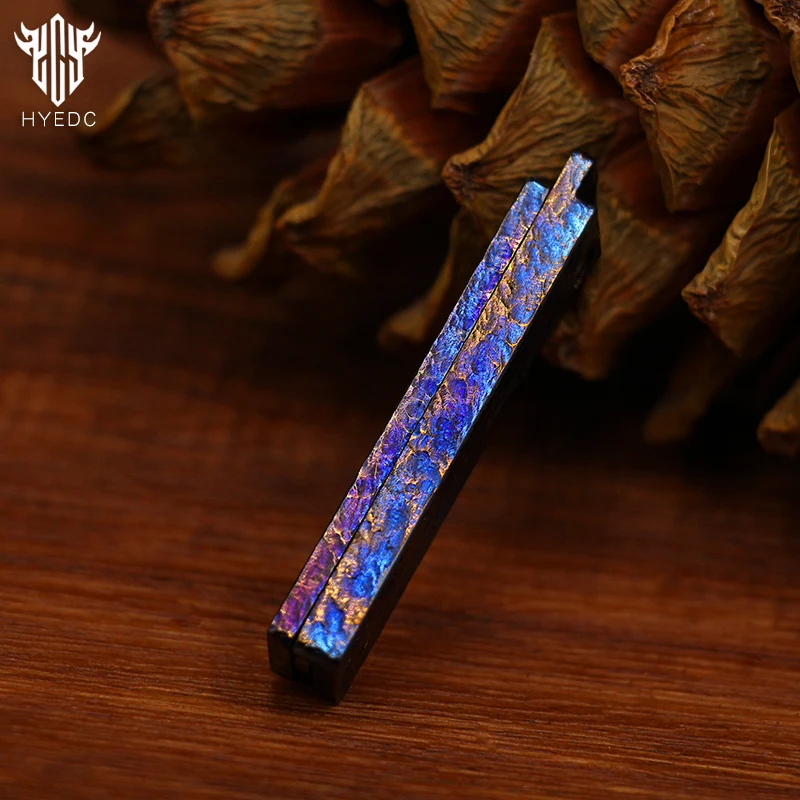 سكين صغير من سبائك التيتانيوم قابل للطي على شكل نجمة السماء نحت يدوي للتخييم EDC سلسلة مفاتيح قابلة للحمل قلادة هدية حادة