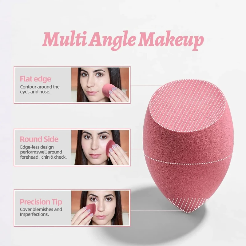12pçs conjunto de ferramentas de maquiagem esponja triângulo pó puff dedo sopro de ar para maquiagem impecável ferramenta de beleza