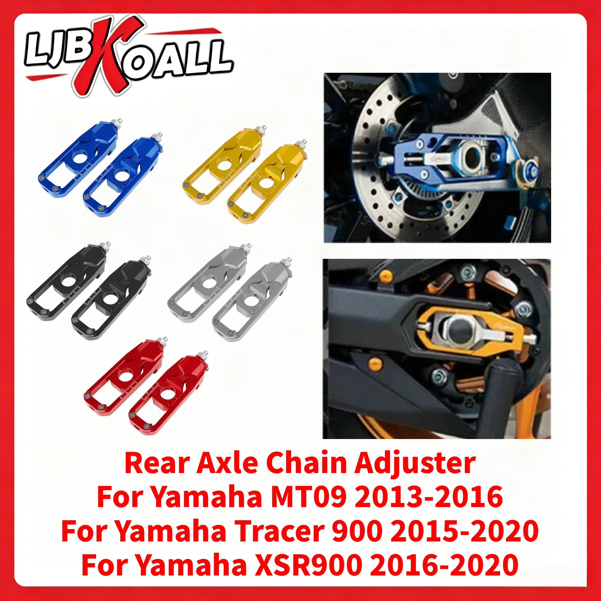Tensor de Cadena del Eje Trasero para Yamaha MT09 2013-2016, Tensor de Cadena para Yamaha Tracer 900 2015-2020, para Yamaha XSR900 16-20