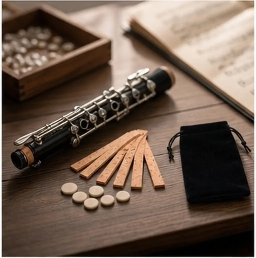 1Set Clarinet Woodwind Instrument Replacement Cork Sheet Neck Joint Cork Clarinet Pad Essential Repair Accessory for Musicians